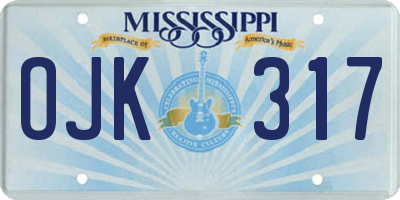 MS license plate OJK317