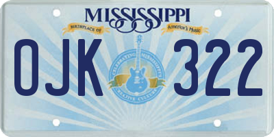 MS license plate OJK322