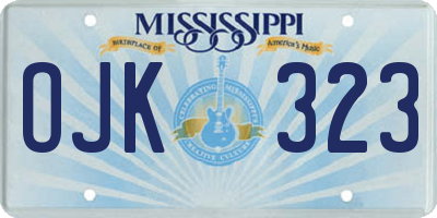 MS license plate OJK323