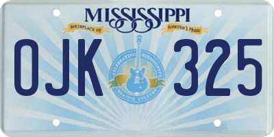 MS license plate OJK325