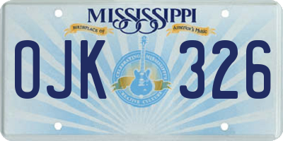 MS license plate OJK326