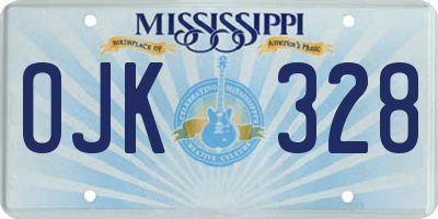 MS license plate OJK328