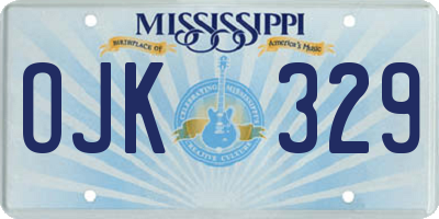 MS license plate OJK329