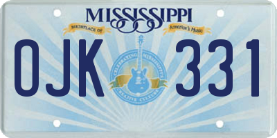 MS license plate OJK331