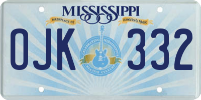 MS license plate OJK332