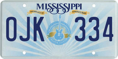 MS license plate OJK334
