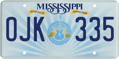 MS license plate OJK335