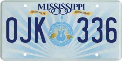 MS license plate OJK336