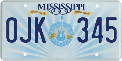 MS license plate OJK345