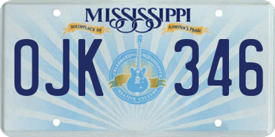 MS license plate OJK346