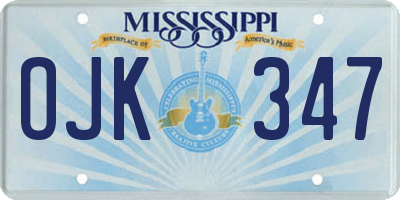 MS license plate OJK347