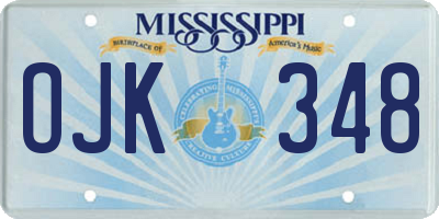 MS license plate OJK348