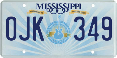 MS license plate OJK349