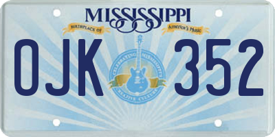 MS license plate OJK352