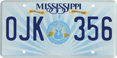 MS license plate OJK356