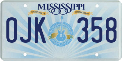 MS license plate OJK358