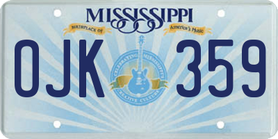 MS license plate OJK359