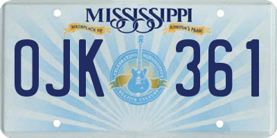 MS license plate OJK361