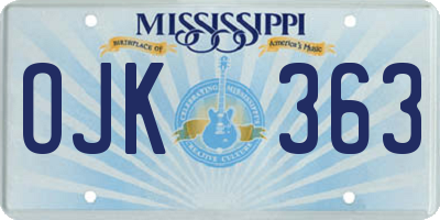 MS license plate OJK363