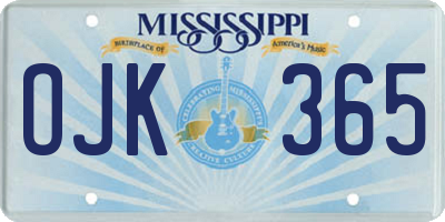 MS license plate OJK365