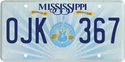 MS license plate OJK367