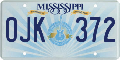 MS license plate OJK372