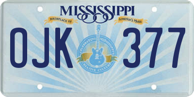 MS license plate OJK377