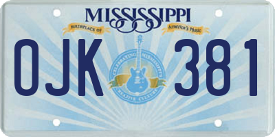 MS license plate OJK381