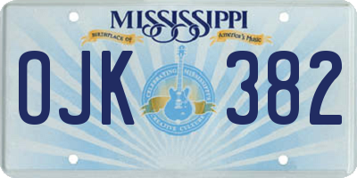 MS license plate OJK382