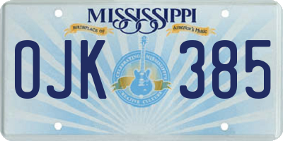 MS license plate OJK385