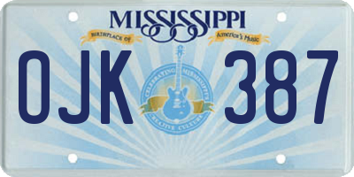 MS license plate OJK387