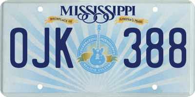 MS license plate OJK388