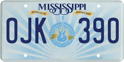 MS license plate OJK390