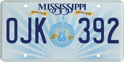 MS license plate OJK392