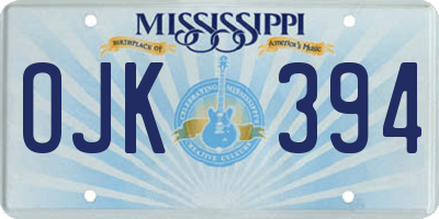 MS license plate OJK394