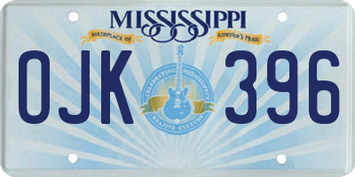 MS license plate OJK396