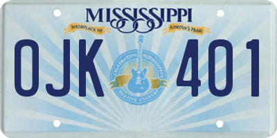 MS license plate OJK401