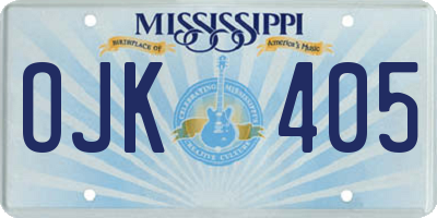 MS license plate OJK405