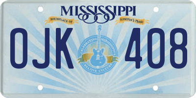 MS license plate OJK408