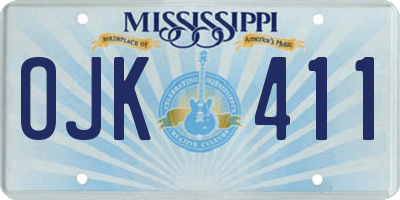 MS license plate OJK411