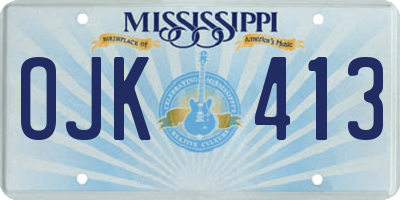 MS license plate OJK413