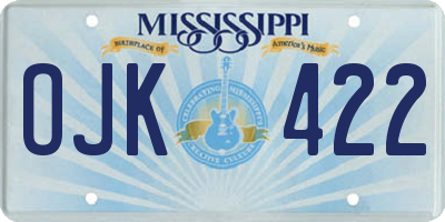 MS license plate OJK422
