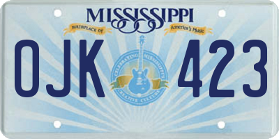MS license plate OJK423