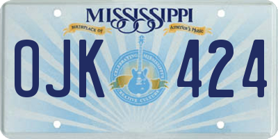 MS license plate OJK424