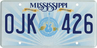 MS license plate OJK426