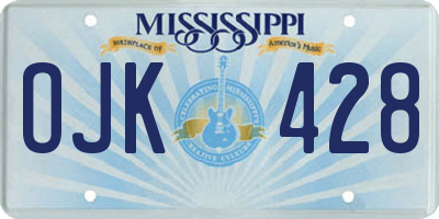 MS license plate OJK428