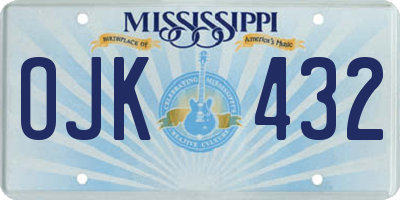MS license plate OJK432