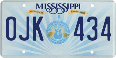 MS license plate OJK434