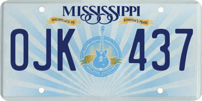 MS license plate OJK437