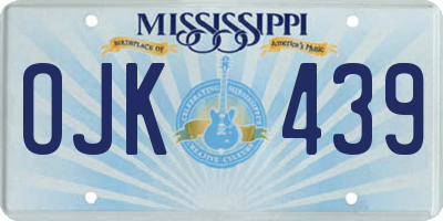 MS license plate OJK439